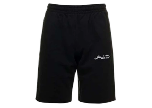OFF-WHITE Bermuda Shorts with Script Logo Embroidery Black