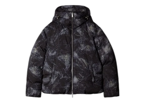 OFF-WHITE Logo-Jacquard Puffer Jacket Black