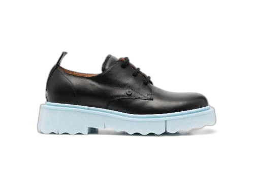 OFF-WHITE Leather Sponge Derby Black Light Blue