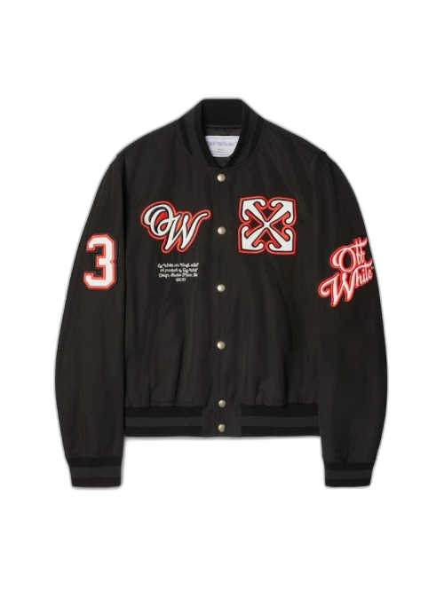 OFF-WHITE Golf Varsity Jacket Black