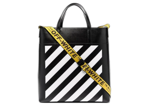 Off-White Diag Print Tote Bag Black