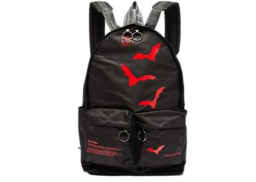 OFF-WHITE Backpack Bat Print Black Red