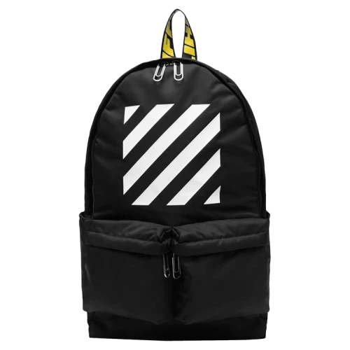 Off-White Logo Zipper Schoolbag Backpack Black