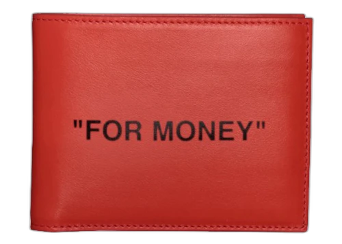 OFF-WHITE Quote Wallet "FOR MONEY" Orange Black