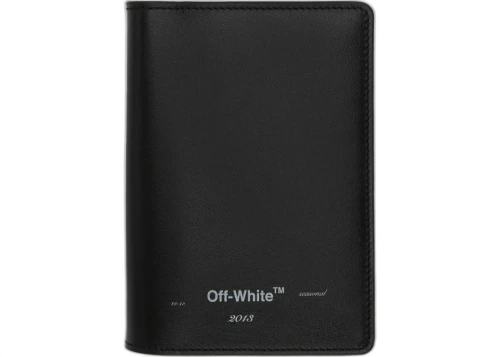 OFF-WHITE Logo Passport Wallet Black White