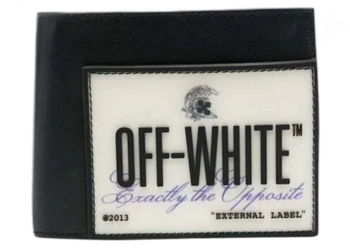 OFF-WHITE Logo Patch Bifold Wallet Black/White