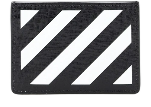 OFF-WHITE Diag Print (2 Card Slot) Card Holder Black