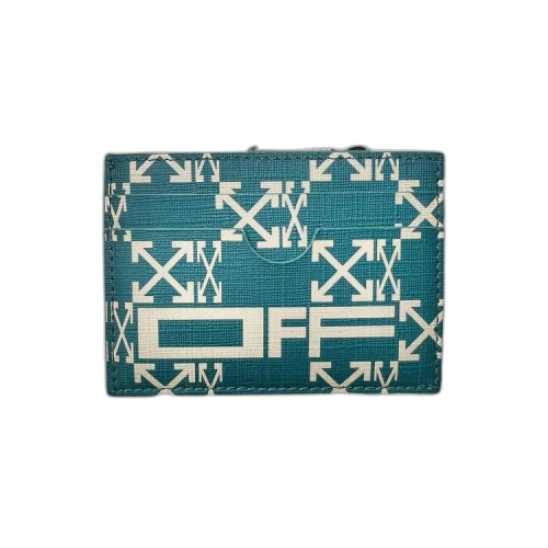 OFF-WHITE Zipped Monogram Card Case Green