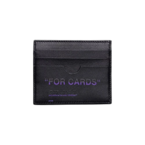 OFF-WHITE Card Case Quote Black/Purple