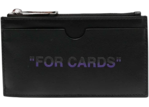 OFF-WHITE Quote Zipped Card Case Black/Purpose