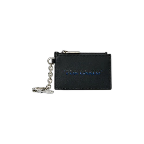 OFF-WHITE "FOR CARDS" Quote Bookish Key Ring Card Case Black/Blue