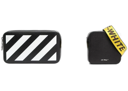 OFF-WHITE Diag Striped Industrial Belt Strap Belt Bag Black/White/Yellow