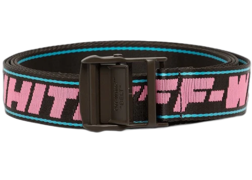 OFF-WHITE 2.0 Industrial Logo Belt Pink/Dark Brown/Blue