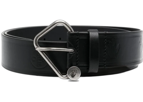 OFF-WHITE Embossed Leather Belt Black/Silver