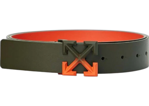 OFF-WHITE Military Arrow Degrade Leather Belt Military/Orage