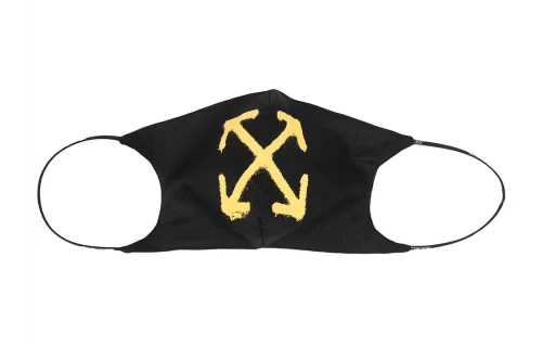 OFF-WHITE Spray Arrows Face Mask Black/Ocher Yellow