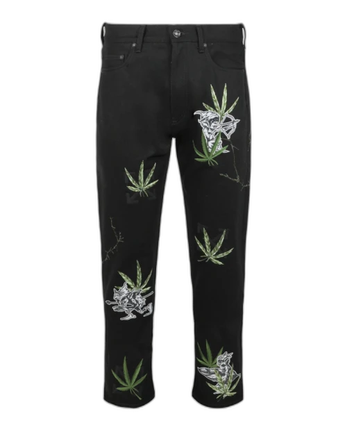 OFF-WHITE Weed Skate Fit Jeans Black