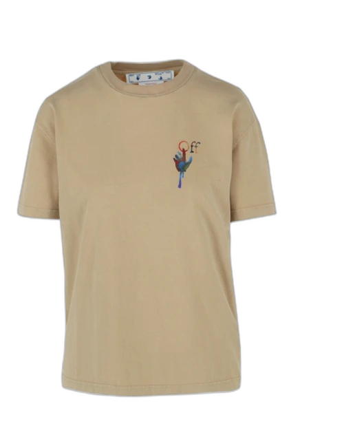 OFF-WHITE Draining Man Logo T-shirt Camel