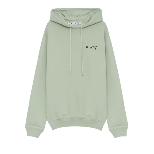 Off-White Logo Regular Hoodie 'Green/Black'