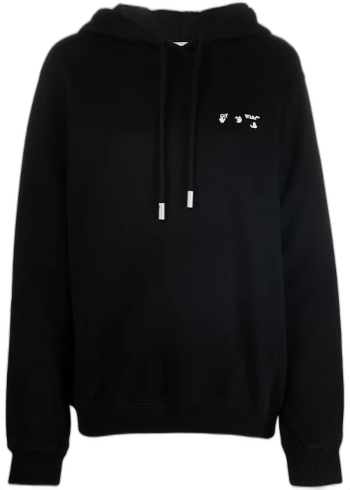 OFF-WHITE Womens Drowning Man Logo Hooded Sweatshirt Black