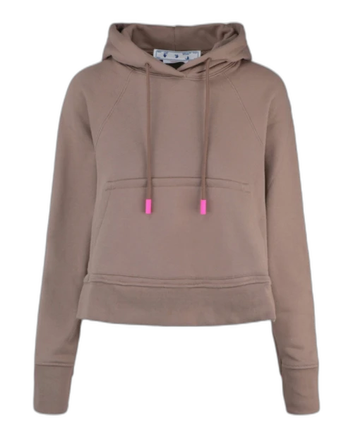 OFF-WHITE Monogram Cropped Hoodie Camel