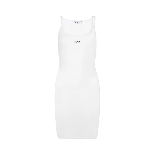 Off-White Basic Ribbed Short Dress 'White/Black'