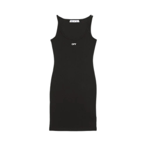 Off-White Basic Ribbed Short Dress 'Black/White'