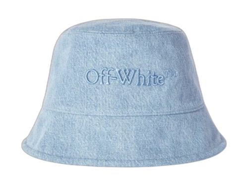 OFF-WHITE Logo Denim Bucket Hat Blue