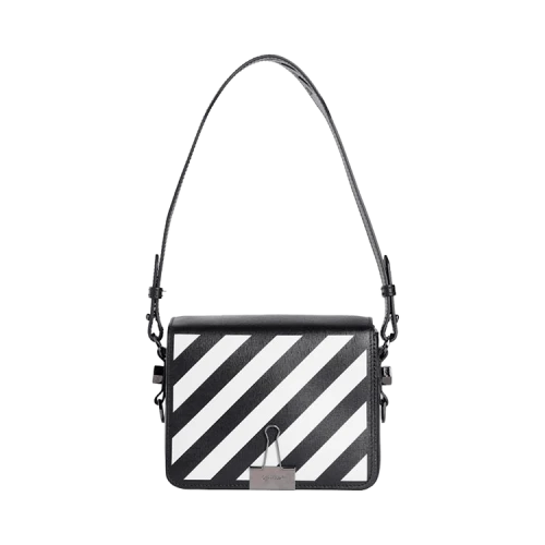 OFF-WHITE Binder Clip Diag Flap Bag Black/White