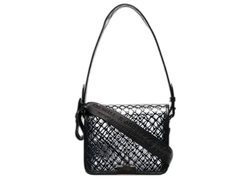 OFF-WHITE Binder Clip Bag Transparent Mesh Black