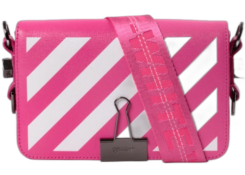 OFF-WHITE Binder Clip Bag Diag Mini Fuchsia White
