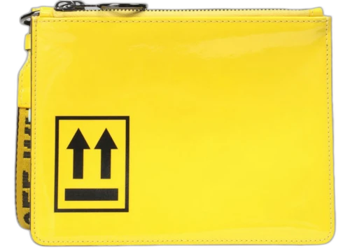 OFF-WHITE Double Pouch Patent Yellow Black