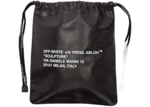OFF-WHITE Pouch Sculpture Leather Small Black White