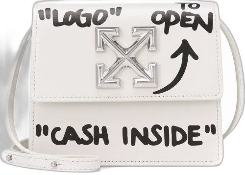 OFF-WHITE 0.7 Jitney Bag "CASH INSIDE" Off White Black