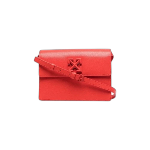 OFF-WHITE Jitney 2.0 Saffiano Shoulder Bag Red