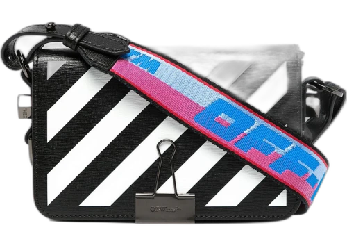 OFF-WHITE Binder Clip Shoulder Bag Black White Blue Pink