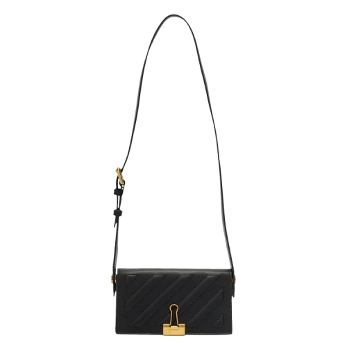 OFF-WHITE Cross 21 Shoulder Bag Black/Gold