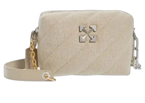 OFF-WHITE Jackhammer Linen Crossbody Beige