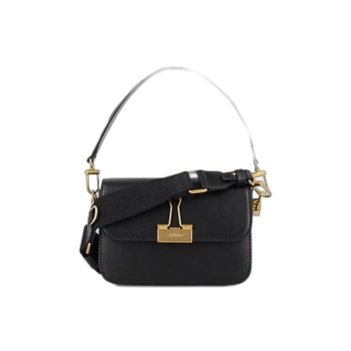 Off-White Binder Leather Shoulder Bag Black