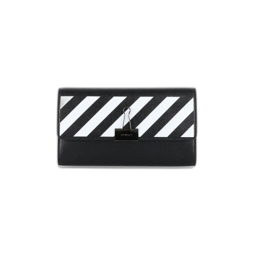 OFF-WHITE Chain-Strap Binder Wallet Black/White