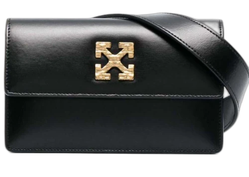 OFF-WHITE Virgil Abloh Jitney 0.8 Tonal Arrow Belt Bag Black