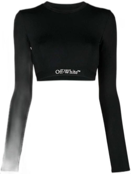 OFF-WHITE Logo Crop Top Black