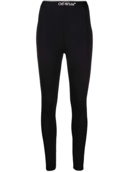 OFF-WHITE Logo-Appliqué Jersey Leggings Black