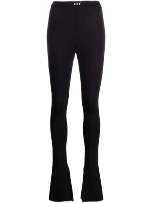 OFF-WHITE Flared High-Waist Leggings Black