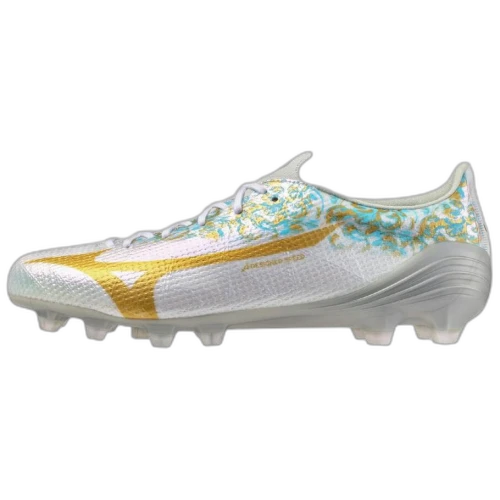 Mizuno Alpha 3 Soccer Shoes Unisex White Gold Blue
