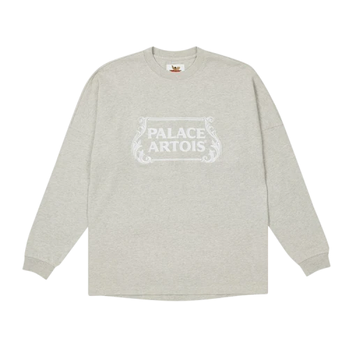 Palace x Stella Artois Drop Shoulder Long-Sleeve 'Grey Marl'