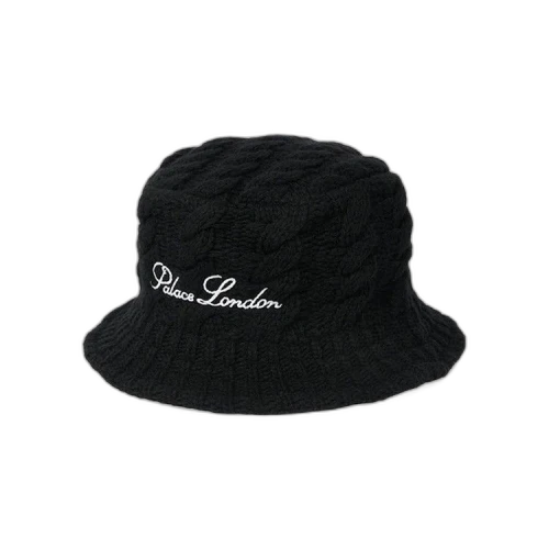 Palace Cable Knit Bucket Hat 'Black'
