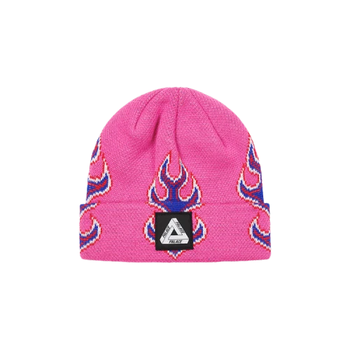 Palace Tri-Ferg Patch Beanie 'Pink Flames'