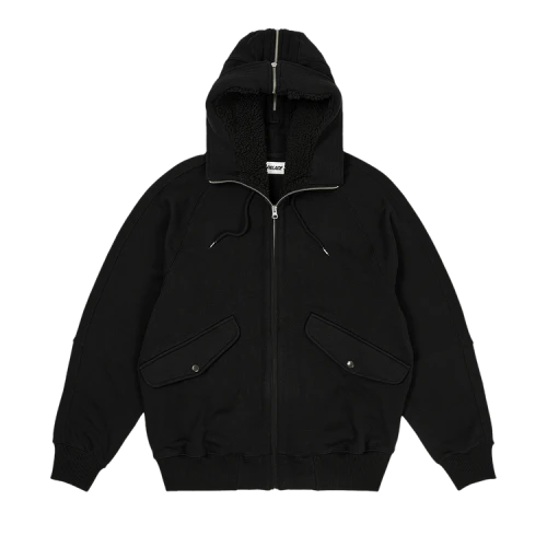 Palace Split Hood Bomber Sweat 'Black'