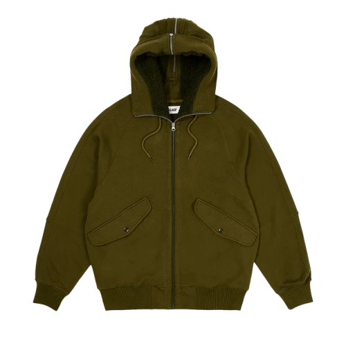 Palace Split Hood Bomber Sweat 'Olive'